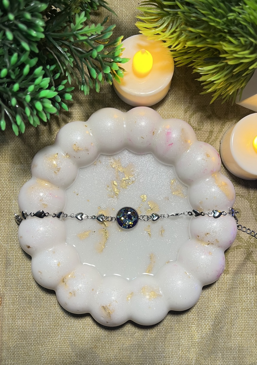 Blue Orchid Preserved Stainless Steel Bracelet Blue Orchid Preserved Stainless Steel Bracelet