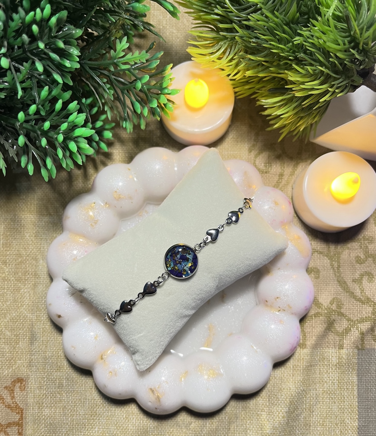 Blue Orchid Preserved Stainless Steel Bracelet Blue Orchid Preserved Stainless Steel Bracelet