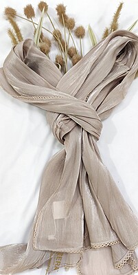 Zera Premium Organza Shimmer Hijab with Crochet Border