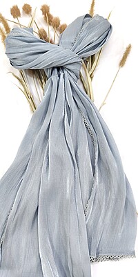 Zera Premium Organza Shimmer Hijab with Crochet Border