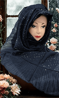 Zera Premium Malaysian Georgette Shimmer Border Embellished Stone and Frill