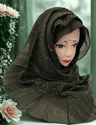 Zera Premium Malaysian Georgette Shimmer Border Embellished Stone and Frill