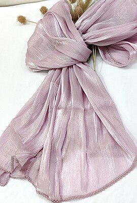 Zera Premium Organza Shimmer Hijab with Crochet Border