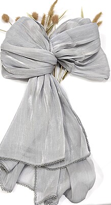 Zera Premium Organza Shimmer Hijab with Crochet Border