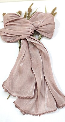 Zera Premium Organza Shimmer Hijab with Crochet Border