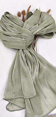 Zera Premium Organza Shimmer Hijab with Crochet Border