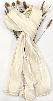 Zera Premium Organza Shimmer Hijab with Crochet Border