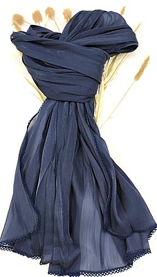 Zera Premium Organza Shimmer Hijab with Crochet Border