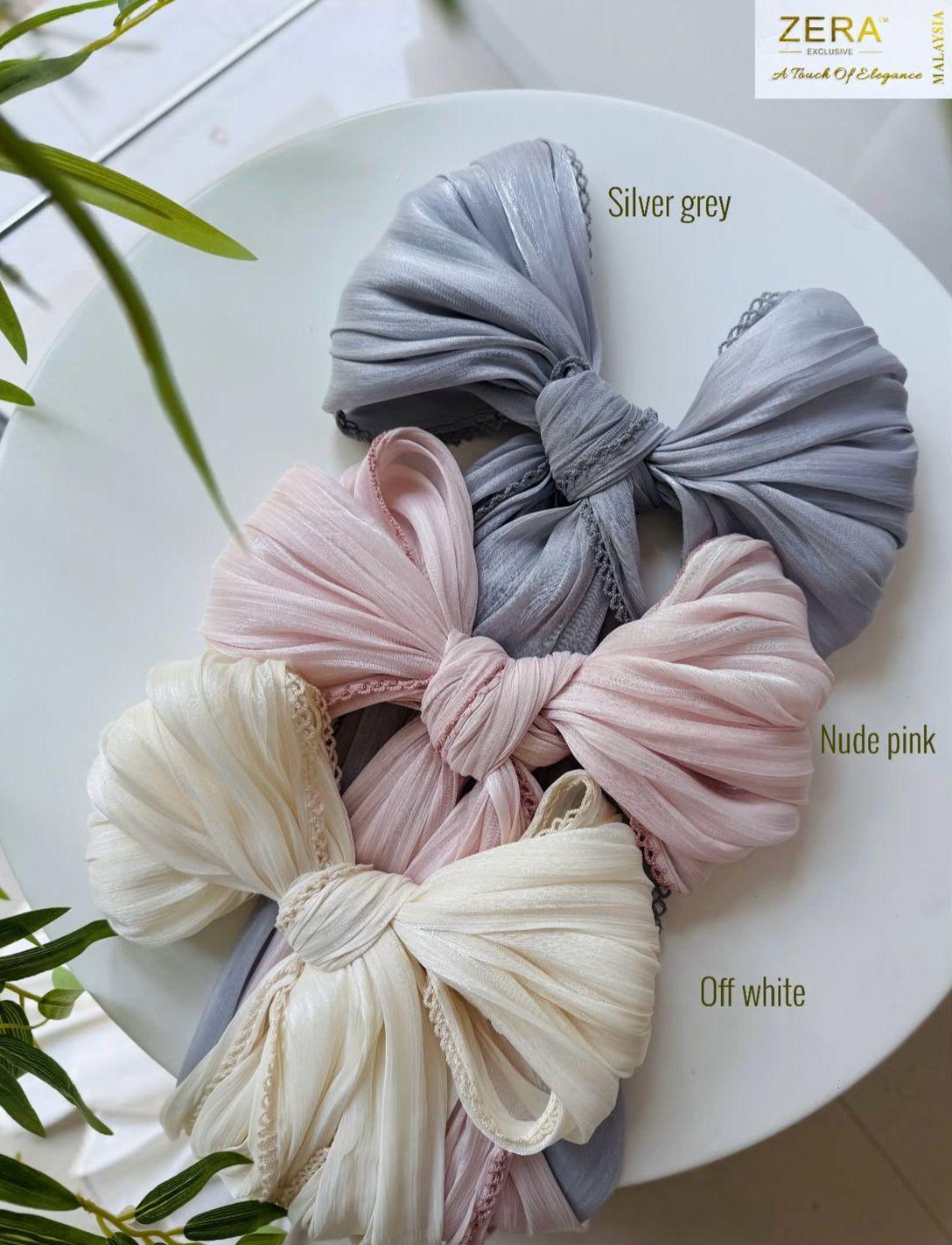 Zera Premium Organza Shimmer Hijab with Crochet Border