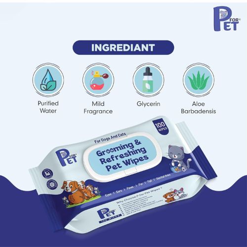 P for PET Grooming Wet Wipes โ Antibacterial & Deodorizing Wipes for Dogs, Cats & All Pets (100 pcs) P for PET Grooming Wet Wipes โ Antibacterial & Deodorizing Wipes for Dogs, Cats & All Pets (100 pcs)