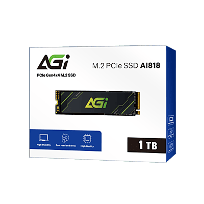 AGI PCIe NVMe M.2 SSD, Gen4x4, 3D TLC NAND, Heatsink, 4770/2890MB/s, AI818-1 TB AGI PCIe NVMe M.2 SSD, Gen4x4, 3D TLC NAND, Heatsink, 4770/2890MB/s, AI818-1 TB