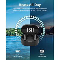PHILIPS TAT1108BK/00 True Wireless Earbuds, in-Ear v5.3 Earphones with Mic, 15H Play Time, Shank Shape, IPX4, Touch Controls & Charging Case for iPhone/iPad PHILIPS TAT1108BK/00 True Wireless Earbuds, in-Ear v5.3 Earphones with Mic, 15H Play Time, Shank Shape, IPX4, Touch Controls & Charging Case for iPhone/iPad