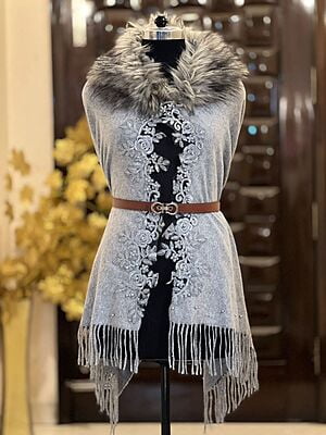 Pure Pashmina Stole-Grey Pure Pashmina Stole-Grey