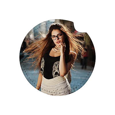 Sublimation PU Leather Car Mug Coaster (6.5cm) Sublimation PU Leather Car Mug Coaster (6.5cm)