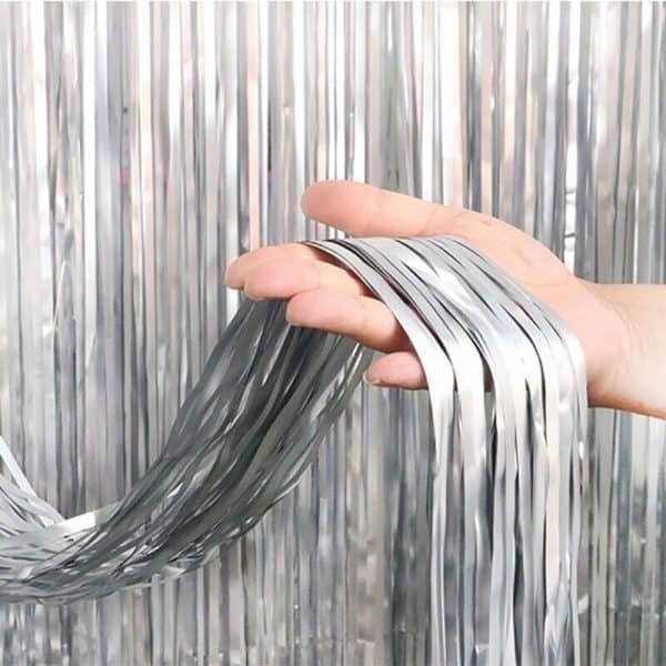 Party Foil Curtain Silver | (3x6 Feet)