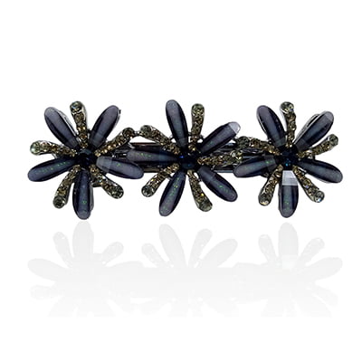 Dark Blue Line Crystal French Barrette Dark Blue Line Crystal French Barrette