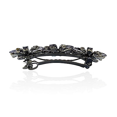 Dark Blue Line Crystal French Barrette Dark Blue Line Crystal French Barrette