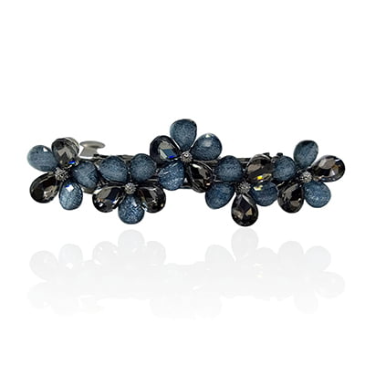 Grayish Blue Crystal French Barrette Grayish Blue Crystal French Barrette