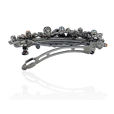 Peach Gray Crystal French Barrette Peach Gray Crystal French Barrette