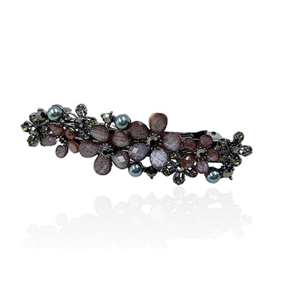 Pinkish Maroon Crystal French Barrette Pinkish Maroon Crystal French Barrette