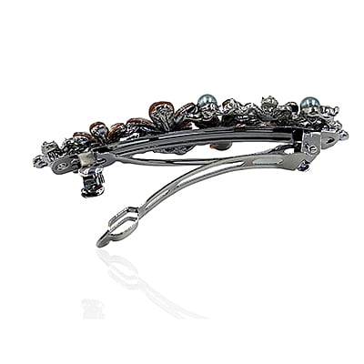 Pinkish Maroon Crystal French Barrette Pinkish Maroon Crystal French Barrette