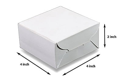 Qson Cake Box 4x4x2 White Plain
