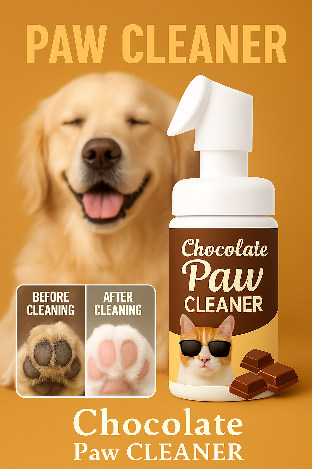 Pets Empire Paw Cleaner – Chocolate Foaming Cleanser with Silicone Brush for Dogs & Cats (150ml)