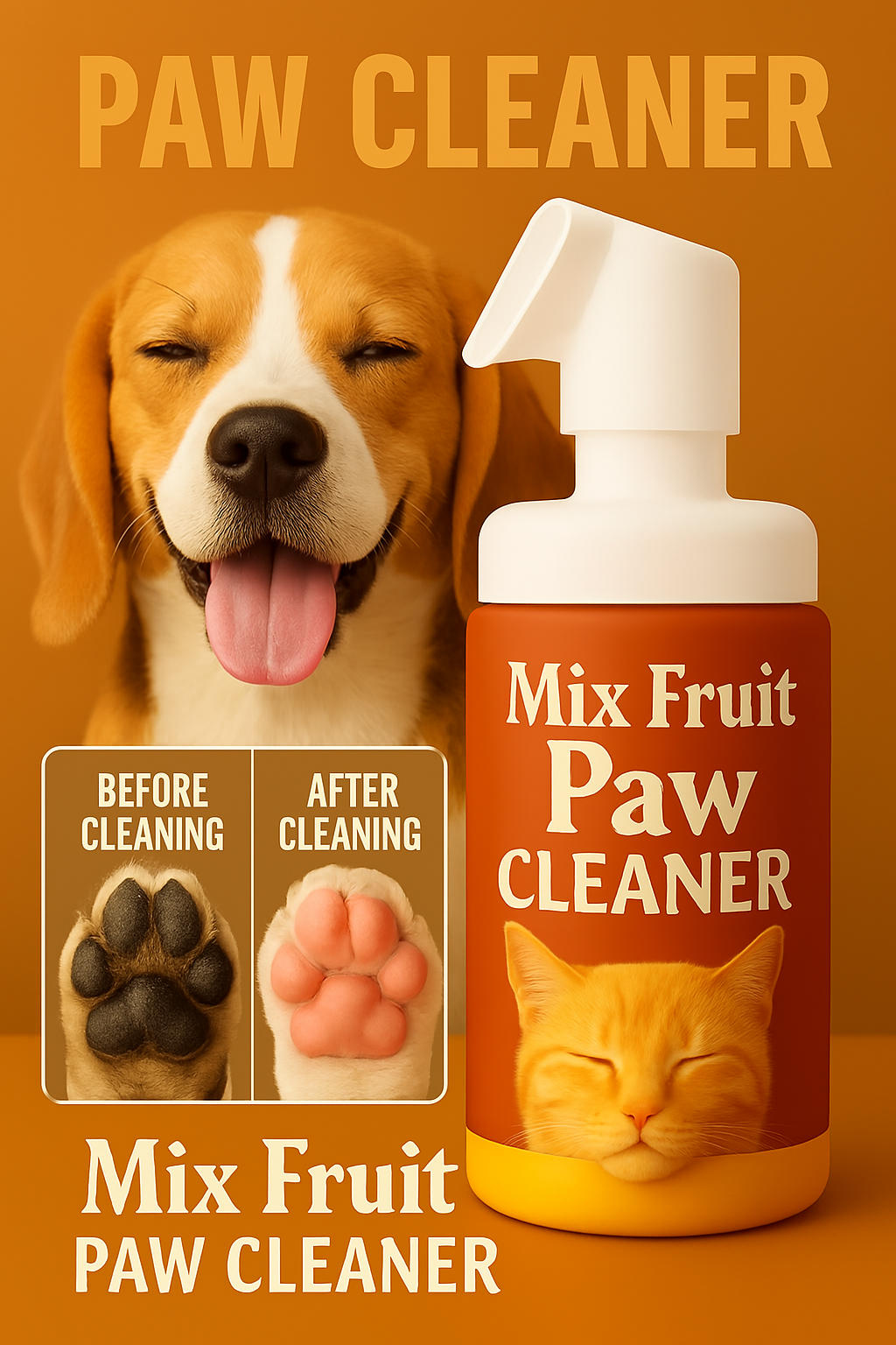 Pets Empire Paw Cleaner โ Mixed Fruit Foaming Cleanser with Silicone Brush for Dogs & Cats (150ml) Pets Empire Paw Cleaner โ Mixed Fruit Foaming Cleanser with Silicone Brush for Dogs & Cats (150ml)