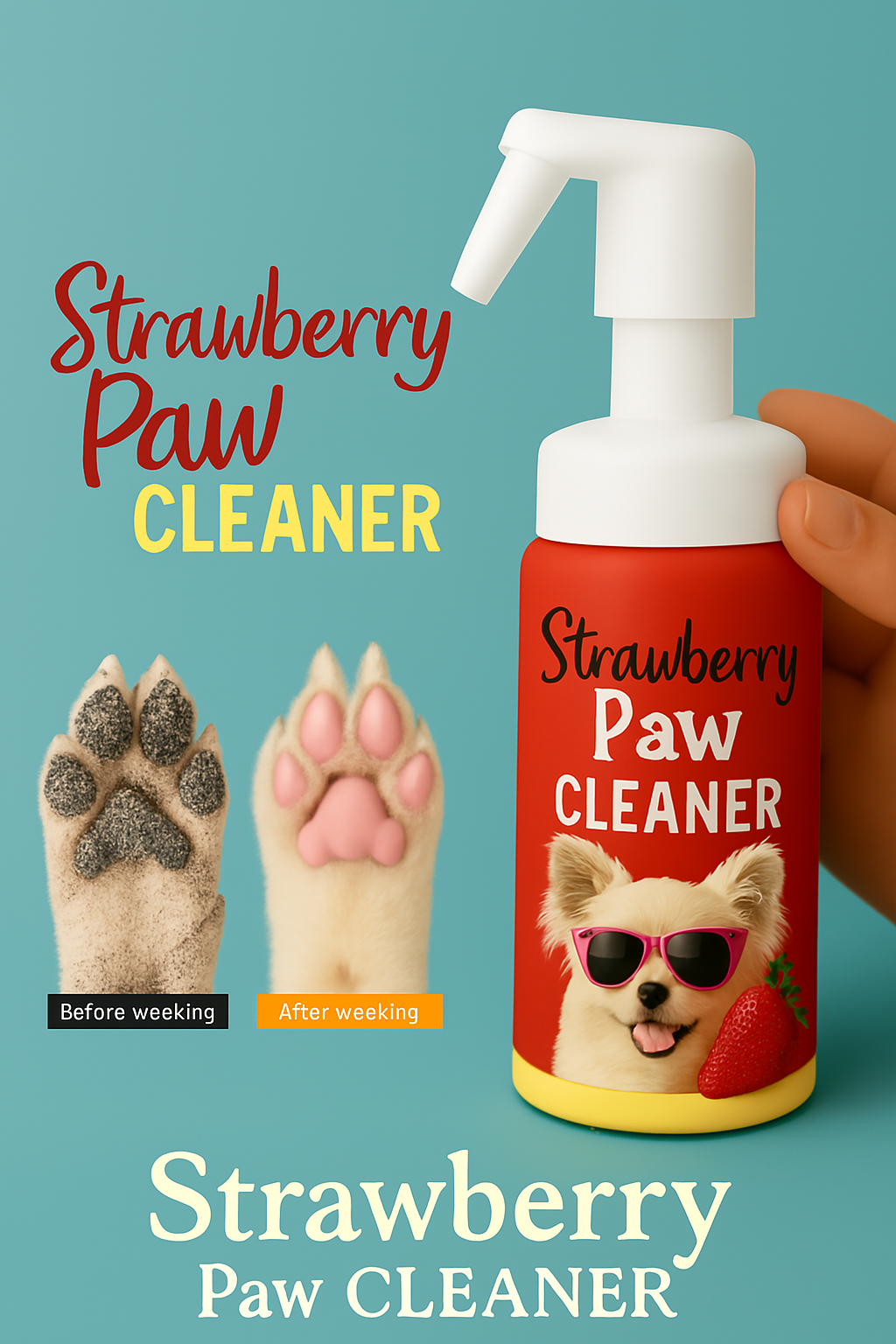 Pets Empire Paw Cleaner โ Strawberry Foaming Cleanser with Silicone Brush for Dogs & Cats (150ml) Pets Empire Paw Cleaner โ Strawberry Foaming Cleanser with Silicone Brush for Dogs & Cats (150ml)