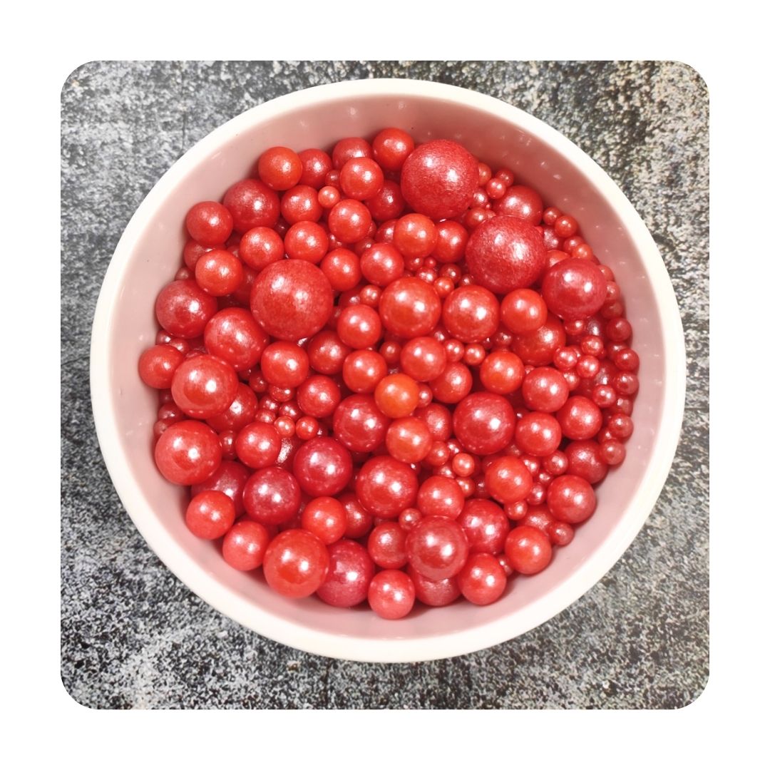 Red pearls sprinkles Red pearls sprinkles