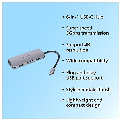 PHILIPS 6 in 1 HUB Type C USB Hub PHILIPS 6 in 1 HUB Type C USB Hub