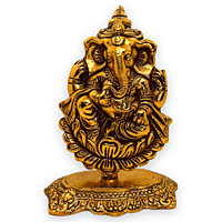 Kamal Ganesha Plate Gold Colour 13 X 18 X 3 CM