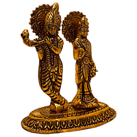 Radha Krishna With Flute Gold Colour 10 x 11 5 x 6 cm