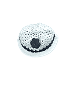 EELIKA Handknitted white and black woolen poncho and cap for kids between 1 and 2 years || winterwear || beautiful design and excellent finish and amazing crotchet work