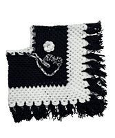 Handknitted black and white woolen poncho with cap for kids between 6 months and 1 year || winterwear || beautiful design and excellent finish and amazing crotchet work Handknitted black and white woolen poncho with cap for kids between 6 months and 1 year || winterwear || beautiful design and excellent finish and amazing crotchet work