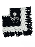 Handknitted black and white woolen poncho with cap for kids between 6 months and 1 year || winterwear || beautiful design and excellent finish and amazing crotchet work Handknitted black and white woolen poncho with cap for kids between 6 months and 1 year || winterwear || beautiful design and excellent finish and amazing crotchet work