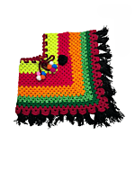 Handknitted multicolored poncho and cap for kids between 2 and 3 years || winterwear || beautiful design and excellent finish and amazing crotchet work Handknitted multicolored poncho and cap for kids between 2 and 3 years || winterwear || beautiful design and excellent finish and amazing crotchet work