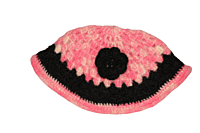 Handmade Woollen Crochet Poncho for Kids, 5-6 Years, Pink and Black Handmade Woollen Crochet Poncho for Kids, 5-6 Years, Pink and Black