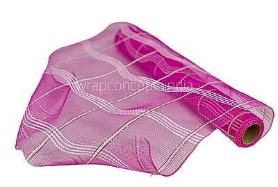 Wrapping Net with White Stripes - Pink Wrapping Net with White Stripes - Pink