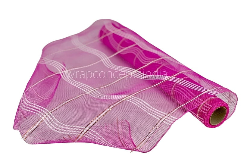 Wrapping Net with White Stripes - Pink Wrapping Net with White Stripes - Pink