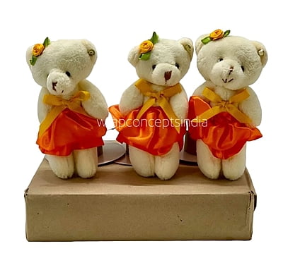 Teddy With Orange Dress & Bow Teddy With Orange Dress & Bow