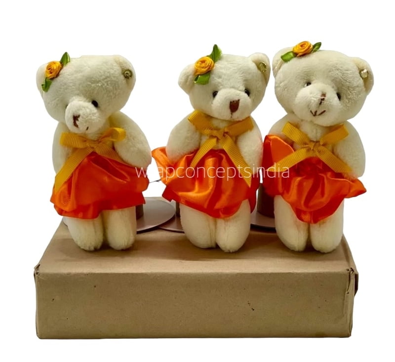 Teddy With Orange Dress & Bow Teddy With Orange Dress & Bow