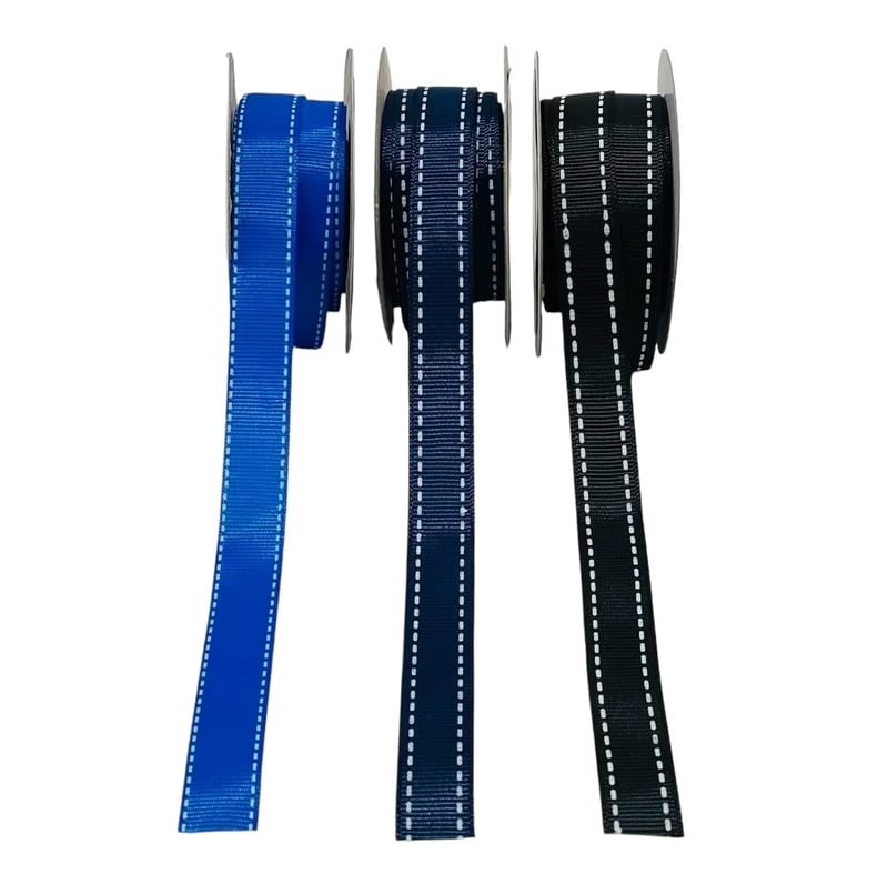 Cross Stitch Edges - Shades of Blue & Black