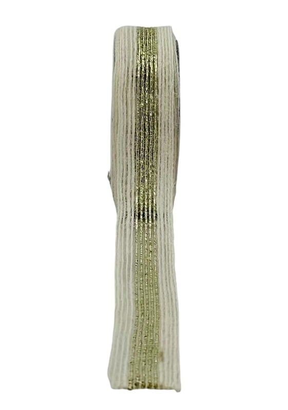 Ivory Jute Ribbon with Gold Center