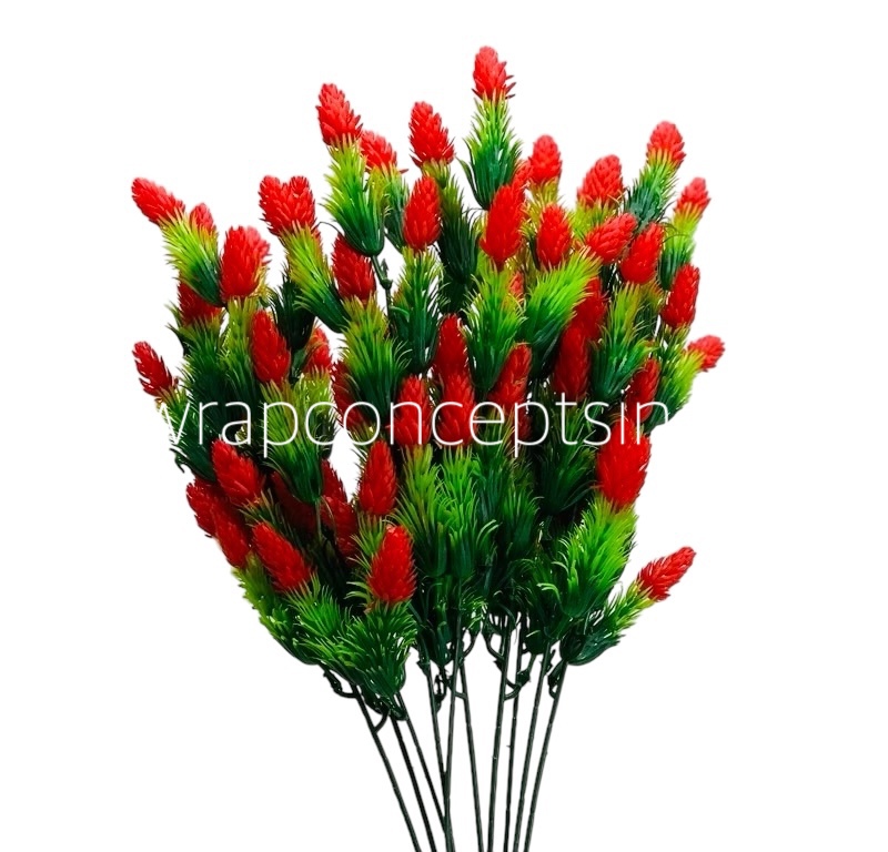 Leaves Stick Bunch with Red Conifers Leaves Stick Bunch with Red Conifers