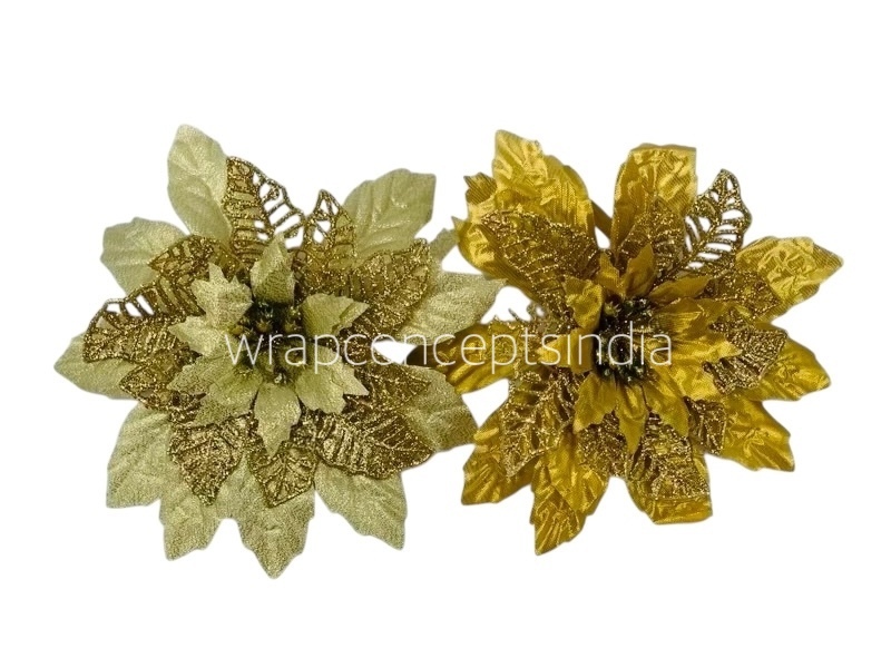 Flower with glittered pollen-Orange, Red & Gold Flower with glittered pollen-Orange, Red & Gold
