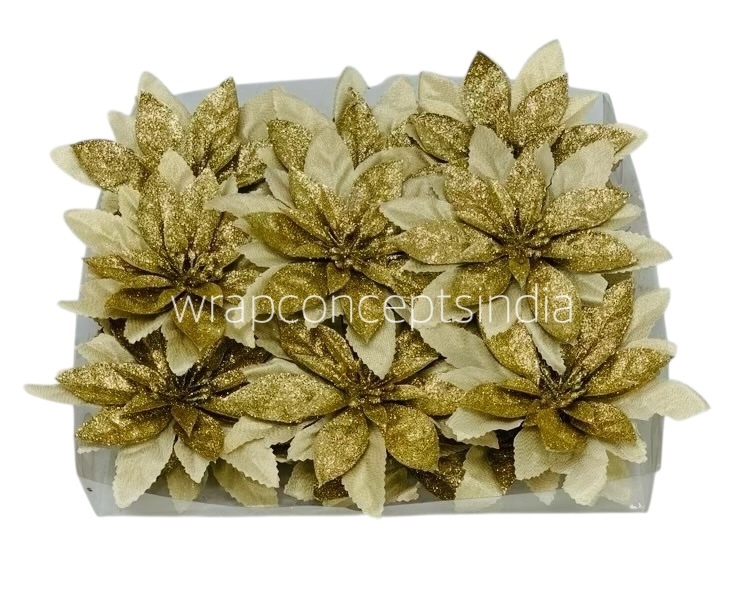 Light Gold Layer Glitter Flower