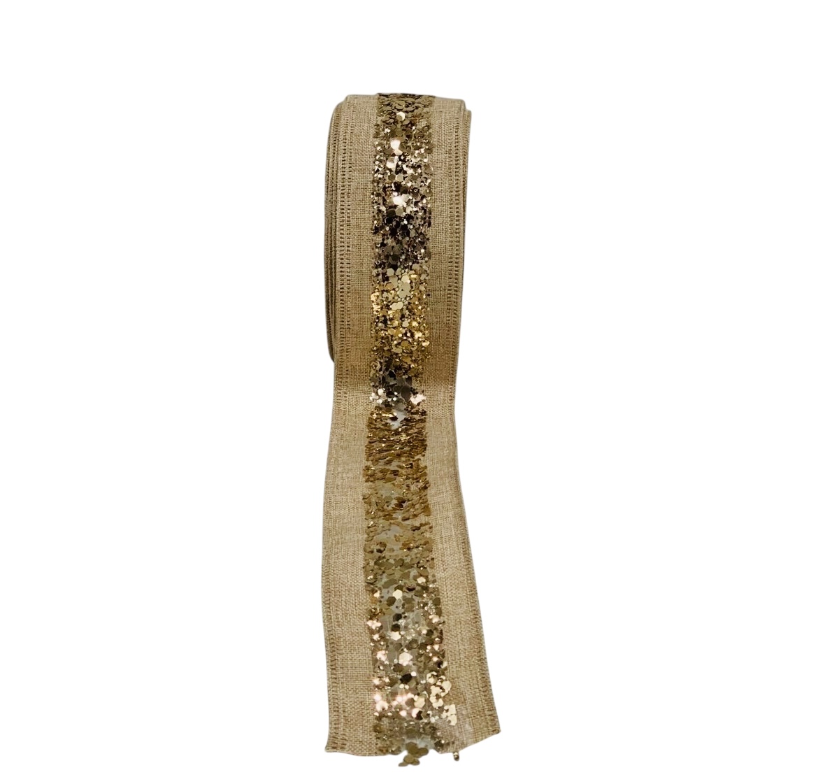 Natural Jute Ribbon With Glitter Center