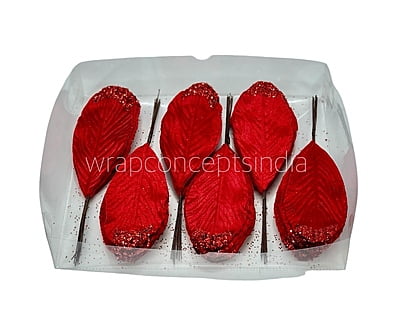 Red Leaves with Glittered Edges Red Leaves with Glittered Edges