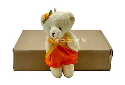 Teddy With Orange Dress & Bow Teddy With Orange Dress & Bow
